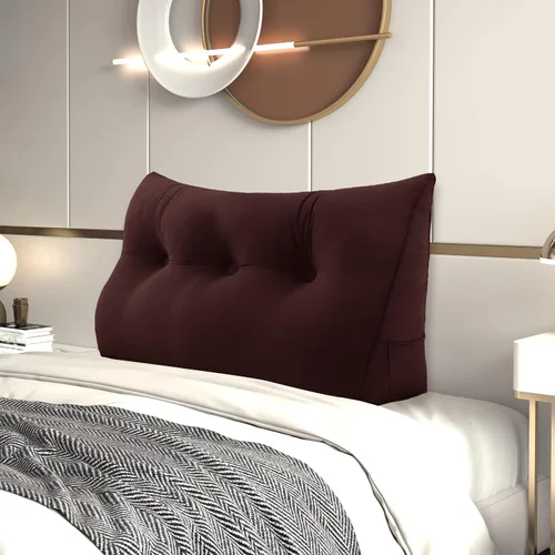 Miniatura 34 de Almohada de Cuña para Cabecero, Almohada Bolster Grande para Lectura, Almohadas para Sentarse en la Cama para Adultos, Cojín Triangular de Amarillo