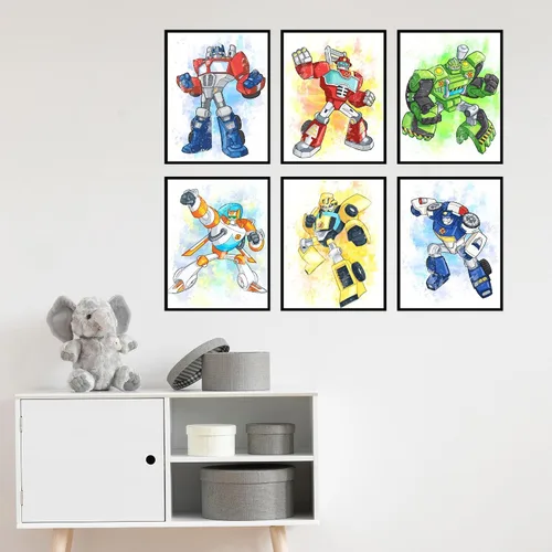 Miniatura 5 de Transformers Prints - Juego de 6 fotos de decoración de pared (8 x 10 pulgadas)