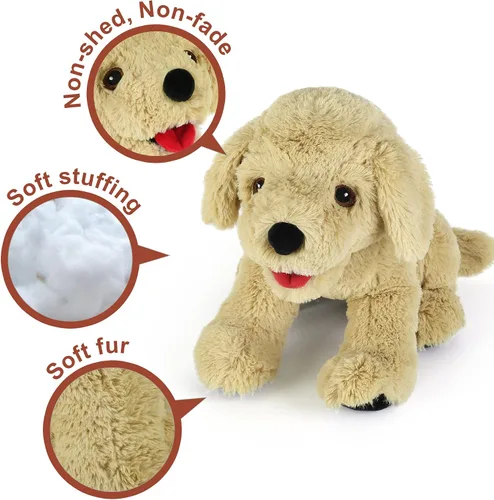 Miniatura 4 de LotFancy Animales de peluche de perros, 12 pulgadas, tiernos animales de peluche Golden Retriever, juguete de peluche de cachorro sentado, regalo
