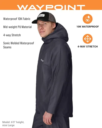 Miniatura 2 de FROGG TOGGS Waypoint Angler Chaqueta impermeable y duradera para hombre con elástico en 4 direcciones