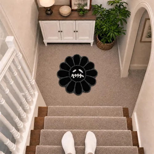 Miniatura 7 de Trippy Alfombra de Cara Feliz Alfombras Geniales Tufted de Secado Rápido Tapetes de Baño para Baño Antideslizantes Tapete de Baño Absorbente de Agua