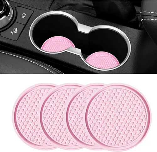 ijuicy 4 posavasos para automóvil, posavasos antideslizantes de 2.75 pulgadas, posavasos de silicona para automóvil, tapetes impermeables con forma