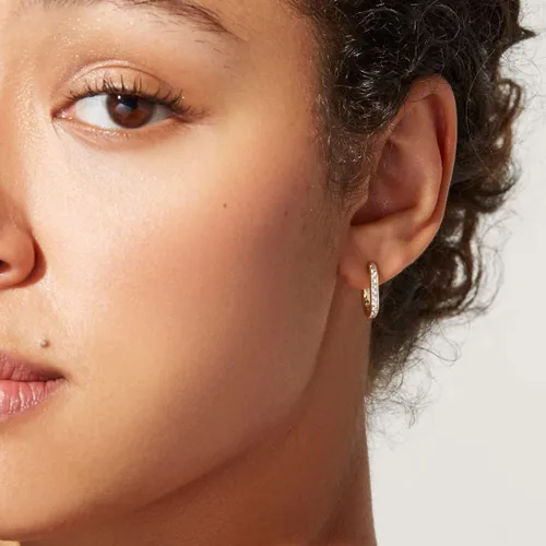 Miniatura 3 de BMMYE Aretes de aro de plata de ley para mujer, aretes cuadrados para cartílago, pequeños y gruesos, para múltiples piercings