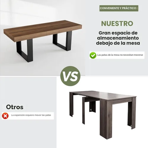 Miniatura 7 de STHOUYN Mesa de comedor rústica extensible de estilo granja para 8 10, 70.9" (86.6") x 31.5", Mesa de comedor rectangular para 6-10, Mesa de cocina