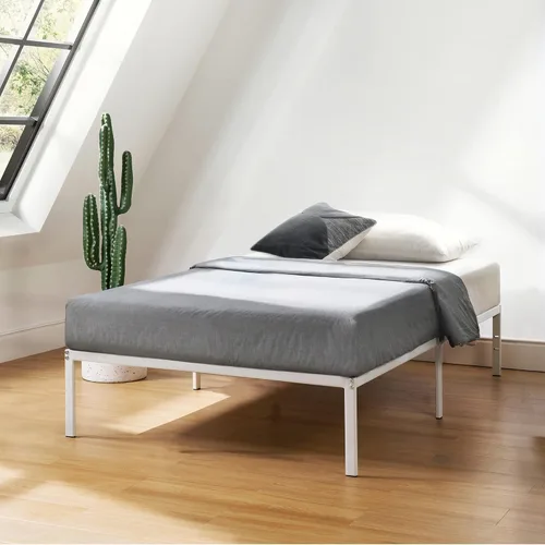 Miniatura 16 de Base de cama metálica de 18 pulgadas Best Price Mattress, con listones de acero de alta resistencia, color blanco, tamaño King