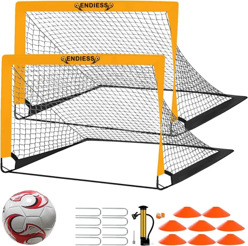 Deportes niños practican porterías de fútbol, juego de red de fútbol plegable desplegable, redes de fútbol portátiles para práctica, mini porteros -