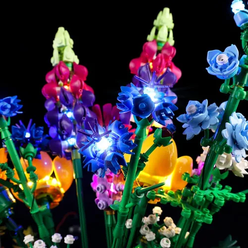 Miniatura 5 de Kyglaring Kit de luces LED compatible con Lego Set 10313, accesorios de iluminación compatibles con iconos de ramo de flores silvestres, solo luces