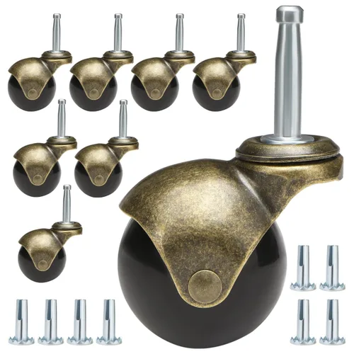 Miniatura 9 de JGJC 2" Ruedas de latón antiguo de alta resistencia Juego de 4 5/16" × 1-1/2" (8×38mm) Ruedas de cuello de agarre con tapones de manga Juego