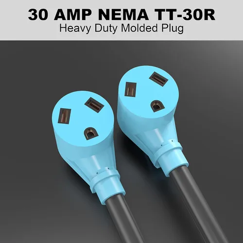 Miniatura 4 de CircleCord Cable adaptador en Y para caravana de 30 amperios a dos 30 amperios, enchufe macho NEMA TT-30P a hembra TT-30R con mango de agarre, STW