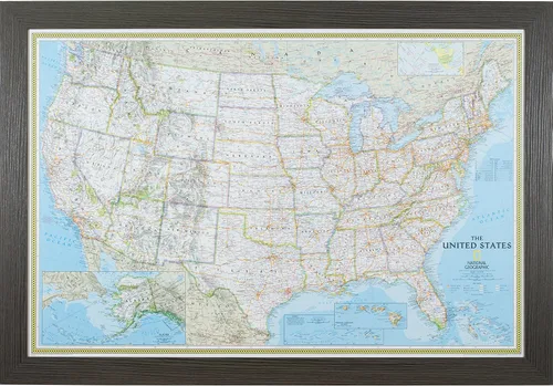 Miniatura 13 de Craig Frames mapa de viaje clásico de los Estados Unidos, Papel, 24 x 36 pulgadas