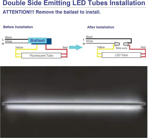 Miniatura 6 de Paquete de 6 T10 7FT 60W LED Tubo de luz de tienda de luz de doble cara 360° giratorio R17D Base Ballast Bypass 7 pies Anuncio Señal Iluminación 2