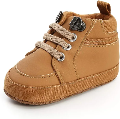 SOFMUO Zapatos deportivos de piel sintética para bebés, niños y niñas, con suela de goma suave, mocasines Oxford para recién nacidos,