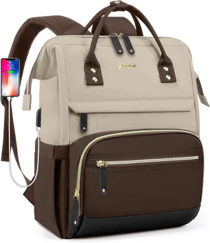 Miniatura 15 de Focdod - Mochila para mujer de 15.6 pulgadas: mochila para computadora portátil, bolsas de trabajo, mochilas con cargador USB, mochila escolar