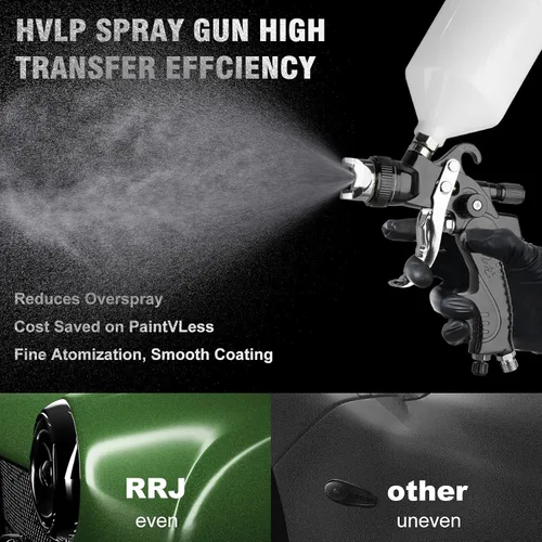 Miniatura 2 de HVLP - Kit de pistola de pulverización con boquillas de 1.4/1.7/0.079 in y presión de aire, pistola de pintura automotriz de alimentación por