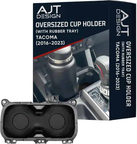 Miniatura 16 de AJT DESIGN Portavasos de gran tamaño con bandeja compatible con Toyota Tacoma 2016-2023 Se adapta a botellas de 3.65 pulgadas Organizador