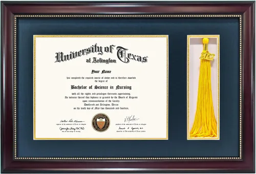 Miniatura 8 de GraduationMall Marco de fotos y diploma negro de 11 x 19 pulgadas para certificado de 8.5 x 11, imagen de 5 x 7, vidrio templado, paspartú doble