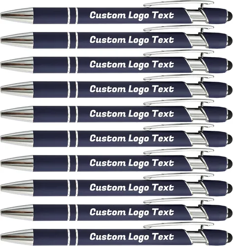 Miniatura 14 de Bolígrafos personalizados con nombre, texto, logotipo, bolígrafo personalizado para eventos de oficina de negocios con lápiz óptico para pantalla