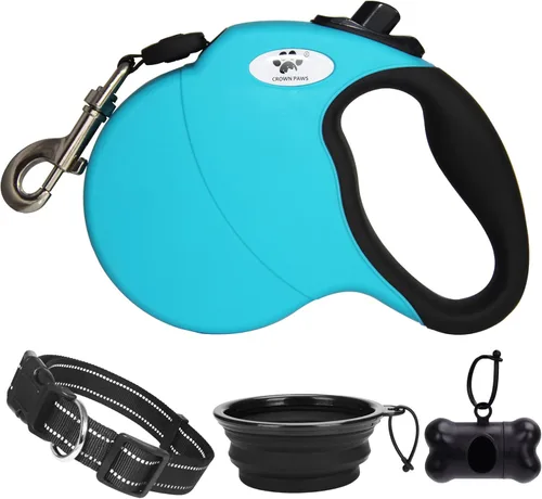 Miniatura 17 de Correa retráctil de 13 pies para perros grandes de hasta 26 libras, cinta de nailon sin enredos, azul S