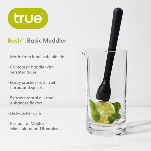 Miniatura 2 de True Bash Muddler para cócteles, frutas, especias, hierbas, muddler de bar para mojitos, Mint Juleps, Old Fashioneds, accesorios de cocina y bar