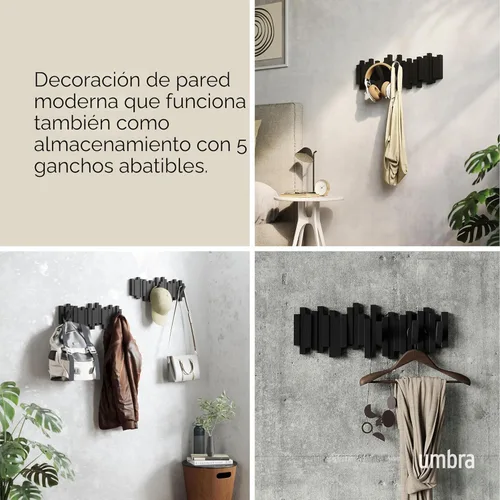 Miniatura 4 de Perchero de pared de barras con cinco ganchos de Umbra