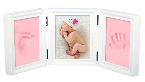 Miniatura 13 de Kit de huellas de manos para bebés y marco de fotos para niños o recién nacidos, caja de recuerdos para niños y niñas (marco de café clásico, blanco)