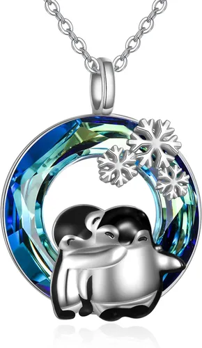 Pingüinosperezosospandasbúhospanda rojojirafagatosllamasdinosaurioosocerdo monoconejito de Pascua, regalos de pingüinos, plata de ley 925, joyería