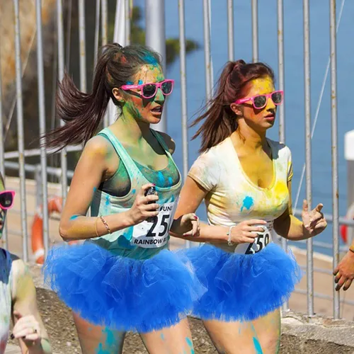 Miniatura 17 de Paquete de 3 faldas tutú para mujeres, adolescentes y adultos, 5 capas hinchadas clásicas de tul para mujeres, ballet, correr, fiesta, disfraz