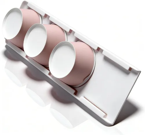 Organizador de yogur para nevera, soporte de yogur para refrigerador, yogur, nevera, deslizador, estante deslizante para 4 yogures de 3.75 pulgadas,