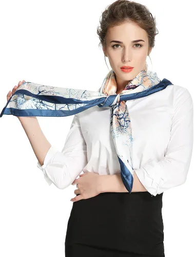 Miniatura 2 de corciova - Bufanda cuadrada grande para mujer, diadema sedosa para cabello rizado, lazo para dormir por la noche, bandana a la moda, 35 x 35 pulgadas