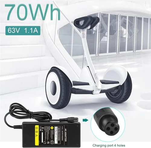 Miniatura 5 de Fancy Buying Cargador de scooter de 4 clavijas 63V 1.1A para Segway Ninebot S/S-MAX/Mini lite/Mini PRO, compatible con Ninebot de Segway Go Kart