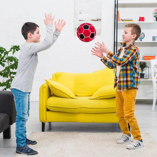 Miniatura 5 de Linkidea Balón de fútbol tamaño 4 para interior, pelota de fútbol suave para el interior de la casa, divertido regalo de fútbol para niños con bomba