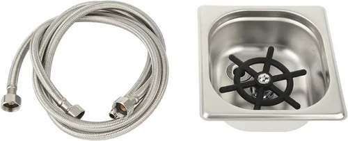 FLEXMAN Enjuagadora automática de vidrio para fregadero, lavadora automática de vasos de acero inoxidable con rosca G1/2, herramienta de limpieza de
