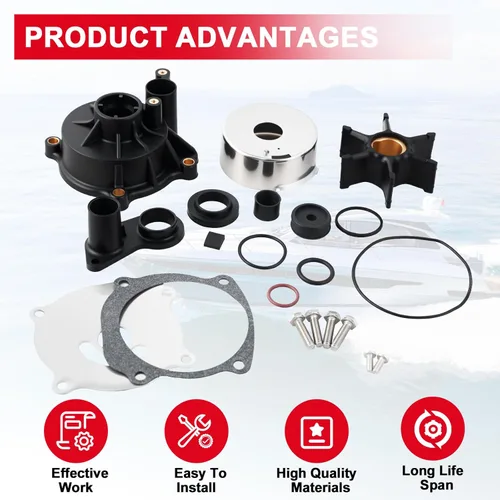 Miniatura 5 de 5001594 Kit de reparación de bomba de agua con carcasa para Johnson Evinrude V4 V6 V8 85-300HP Piezas de motor fueraborda - Reemplaza 5001594 395060