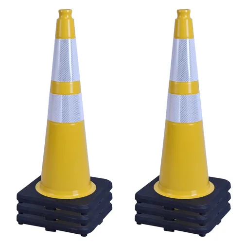 Miniatura 42 de OrangeStar Conos de Tráfico de 36" Paquete de 6 Conos de Seguridad Azules con Collares Reflectantes, Base de Servicio Pesado para Construcción
