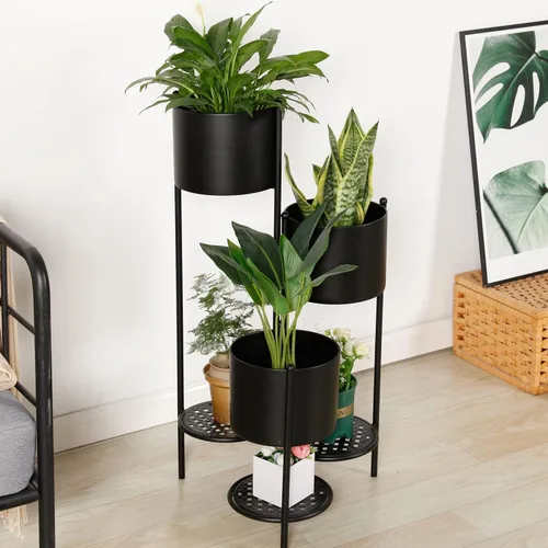 Miniatura 2 de Soporte para Plantas de Esquina Interior de Metal, 6 Niveles para 6 Macetas, Soportes para Macetas de Flores de Exterior, Estantes Portamacetas
