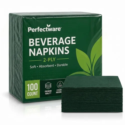 Miniatura 17 de Perfectware - Servilletas negras para bebidas de 2 capas - Paquete de 300 servilletas de cóctel, 10 x 10 pulgadas