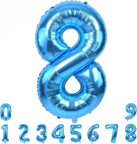 Miniatura 9 de TONIFUL Globo azul de números grandes de 40 pulgadas 0-9 de aluminio Mylar gran número 0 globo digital 0 para graduación 2026, fiesta de cumpleaños