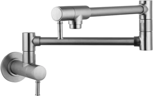 hansgrohe 04218800 Talis C - Llenador de ollas con 2 asas de 2 manijas con giro de 360 grados en acero óptico, acero óptico, mediano