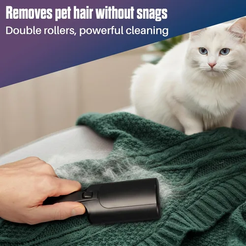 Miniatura 6 de CPHUSA Rodillo removedor de pelo para mascotas, rodillo reutilizable para gatos y perros, removedor portátil de pelo de mascotas multisuperficie