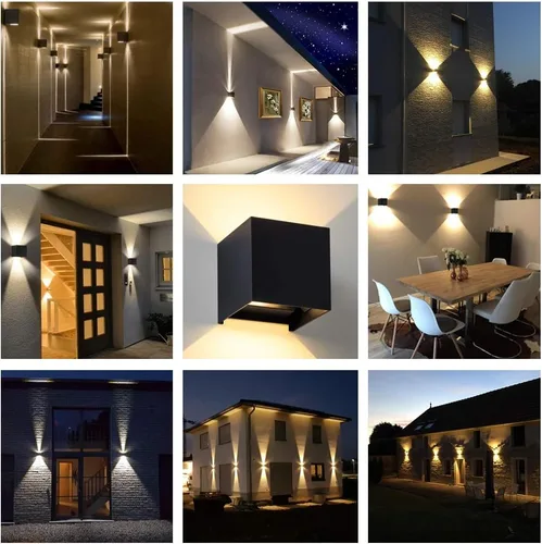 Miniatura 5 de Lámpara de pared LED impermeable de aluminio, luz impermeable para exteriores, 20 W, 100-277 V, 2800K-3000K (no regulable), luz de pared