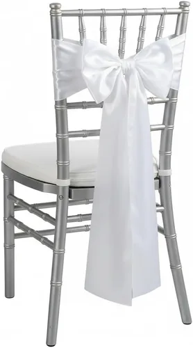 Miniatura 13 de Bandas de satén para silla, lazos para silla, sillas con lazo para decoración de bodas, banquetes y fiestas (10, negro)