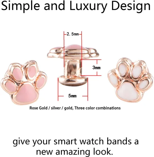 Miniatura 5 de 3 piezas de dijes decorativos compatibles con Apple Watch Band de 49/46/45/44/42/41/40/1.496 in, bandas de silicona para iWatch Series 11, 10, 9, 8