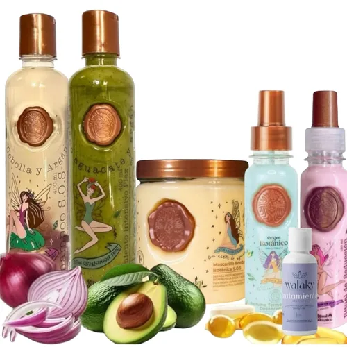 KIT 5 Crecimiento Acelerado y Ultra Reparador S.O.S: Champú de Cebolla, Mascarilla para el Cabello, Acondicionador Intensivo PLEX, DUO