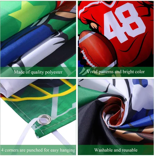 Miniatura 3 de Decoraciones de fiesta de fútbol, pancarta de fotos de fútbol, telón de fondo de fútbol para fiesta, cubierta de puerta de fotos, marco de fotos