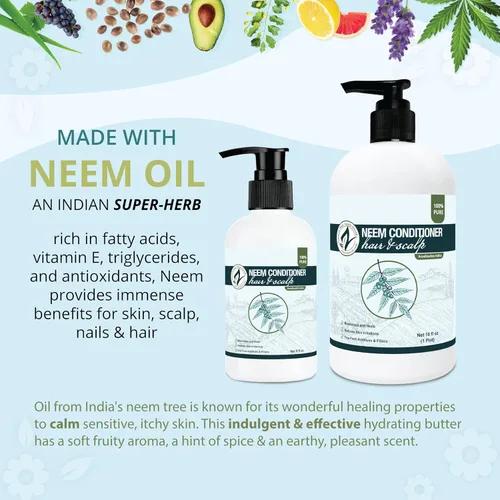 Miniatura 3 de Zatural Neem - Acondicionador para el cuero cabelludo y el cabello, fórmula de acondicionamiento profundo con extractos botánicos, apoya