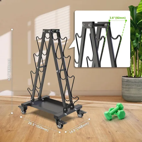 Miniatura 4 de Kipika Soporte para Mancuernas de Servicio Pesado de 3 Niveles Multifuncional, Soporte de Peso para Mancuernas, Equipo de Gimnasio en Casa, Adecuado