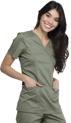 Miniatura 7 de Workwear Revolution WW610 - Ropa quirúrgica con estilo cruzado falso para mujer, elástica, suave y de fácil cuidado