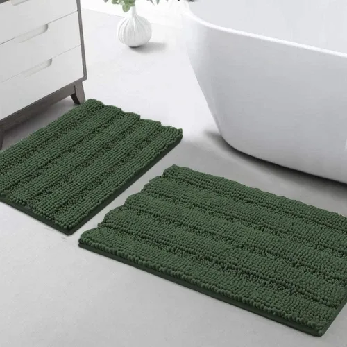 Miniatura 95 de Turquoize Alfombras de Baño de Chenilla Peludas Alfombra de Baño Antideslizante Gruesas Alfombras Peludas para Baño Chenilla Juego de Alfombra