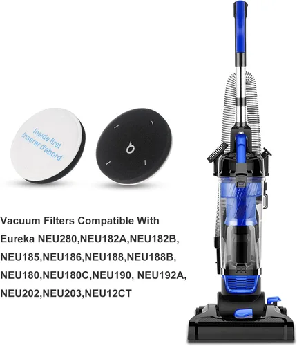Miniatura 3 de Filtros de repuesto para aspiradora vertical sin bolsa Eureka PowerSpeed, compatible con modelos NEU280, NEU182A, NEU182B, NEU185, NEU186, NEU188