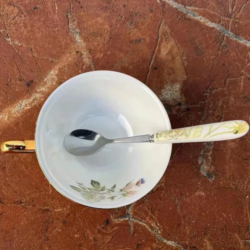 Miniatura 3 de Honorable Taza de café, capuchino, taza de té, con platillo para leche, porcelana de hueso fino, esmalte reactivo, 6.8 onzas-1 unidad